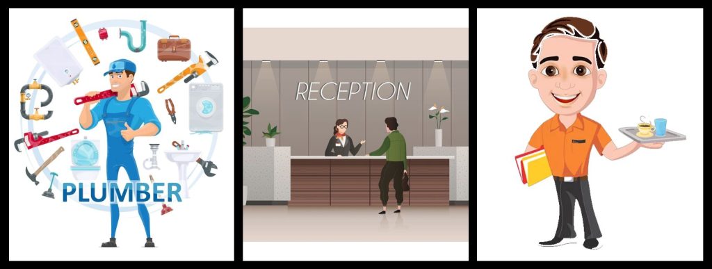 Support services Tea Boy , Office Assistant, Receptionist